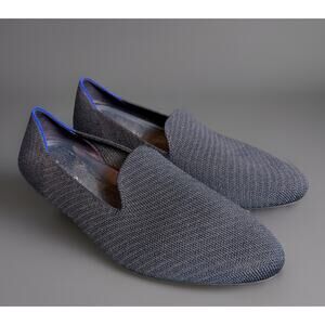 Rothys Shoes Size 7.5 Women’s The Point Navy Blue Knit Ballet Flats Slip On